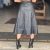 SAIA MIDI PRETA EM COURO PU C/ CINTO - 90538 - comprar online