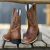 Bota Texana Made In Lida Masculina Mostarda Preto - BD247 na internet