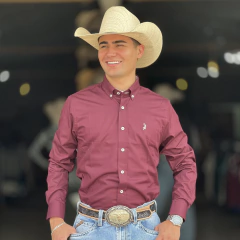 CAMISA AUSTIN WESTERN MASC SLIN LISA - VINHO