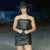 VESTIDO CONSCIÊNCIA JEANS SEM ALÇA EM COURO PU PRETO - 90537