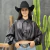 Camisa B&C Max Cropped Acetinada Texturizada Preta - 8942 - Country Style | Loja Online de Moda Country Masculina e Feminina