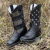 Bota Texana Made In Lida Masculina USA Preto/Chumbo -B-77 na internet