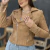Imagem do Jaqueta Cropped Unicorn em Suede Caramelo com Taxas Prata - 9529