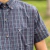 CAMISA LAÇO FORTE MASC MC SLIN XADREZ - MARINHO / LARANJA - comprar online