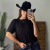 CROPPED MAX TEX TEAM WESTERN LYLA - PRETO - comprar online