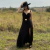 VESTIDO LONGO BUPHALLOS DEM PRETO DOURADO - BPL916