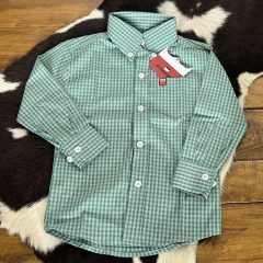 Camisa Os Vaqueiros Infantil ML Xadrez Cinza / Verde - comprar online