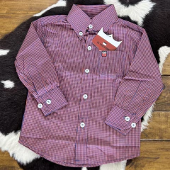 Camisa Os Vaqueiros Infantil ML Xadrez Azul / Vermelho - comprar online