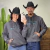 COMBO CASAL MOLETOM TEX TEAM TXT BORD AZUL - CINZA