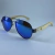 ÓCULOS DE SOL TUFF AVIADOR PRETO AZUL HASTE BAMBU