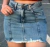 Saia Stabulos Country Jeans Marmorizada - Com costura