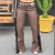 Calça Montana em Courino Flare com Franjas - Marrom - Country Style | Loja Online de Moda Country Masculina e Feminina