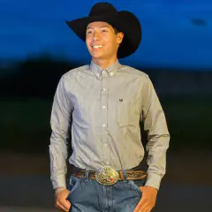 CAMISA LIFE WESTERN MASC ML XADREZ - CINZA