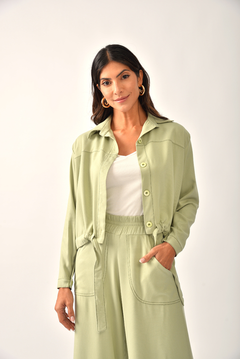 Jaqueta Pespontada Menta