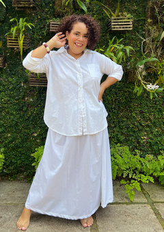 Imagem do Camisa Manga Longa Oversized Tricoline Branca