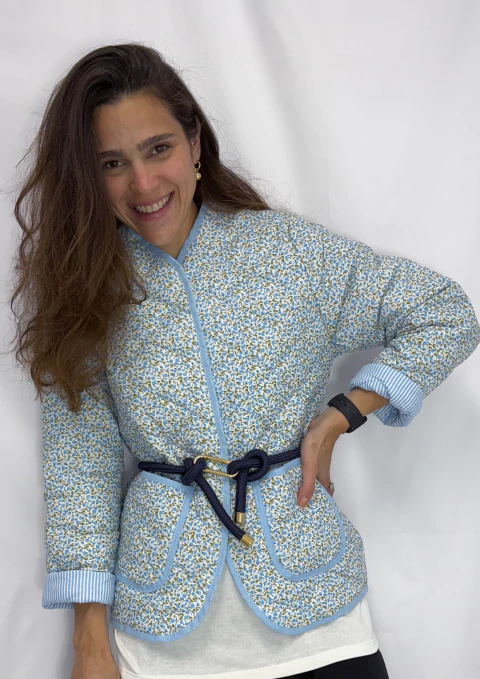 Casaco Matelassê Orvalho Azul - comprar online