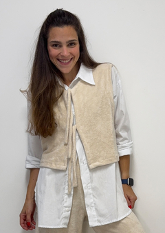Colete de Malha Atoalhada Off White – Collab Momuá + Sol Lá Si - loja online