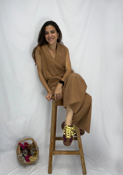 Colete/Blusa de Veludo Cotelê Caramelo - comprar online