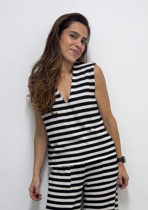 Colete de Tricot Listrado