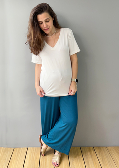 Calça Pantacourt Petróleo - comprar online