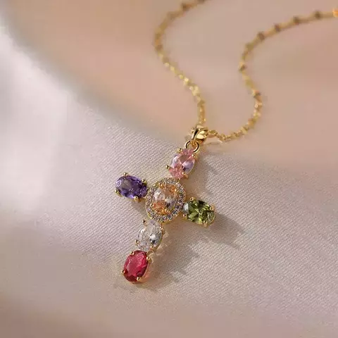 COLLAR MAXI CRUZ COLOR GOLD - comprar online