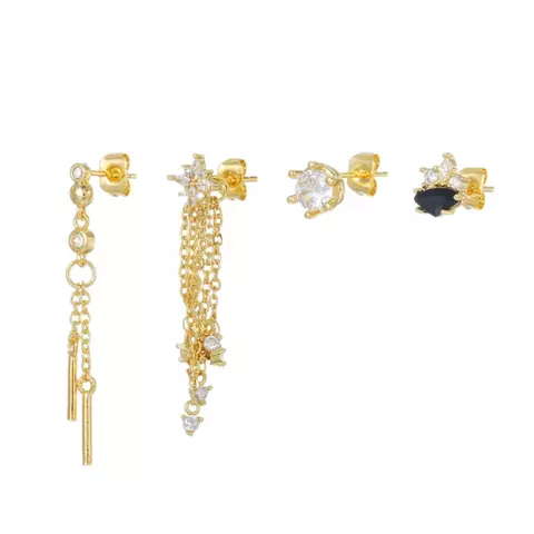 SET DE AROS BOSTON DORADO - comprar online