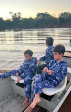 CONJ CORTA-VENTO AZUL TIE DYE - comprar online