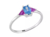 Anel Oval Azul com Pink - PRATA925