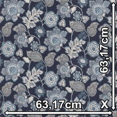 TECIDO IMPERMEÁVEL ASTURIAS 113 FLORAL MARINHO - loja online