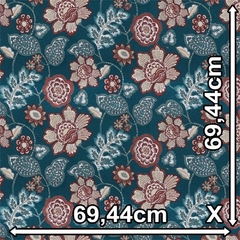 TECIDO IMPERMEÁVEL ASTURIAS 141 FLORAL VERDE TERRA - loja online