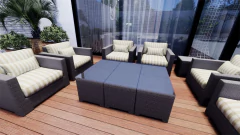 TECIDO IMPERMEÁVEL ÁREA EXTERNA ACQUA SUMMER 428 LISTADO CRU E BEGE - comprar online