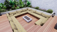 TECIDO IMPERMEÁVEL ÁREA EXTERNA ACQUA SUMMER 451 FLORAL AMARELO E CINZA - Tecidos Casa Cumer