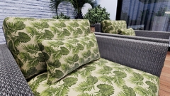 TECIDO IMPERMEÁVEL ÁREA EXTERNA ACQUA SUMMER 411 FOLHAS BEGE E VERDE na internet