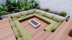 TECIDO IMPERMEÁVEL ÁREA EXTERNA ACQUA SUMMER 411 FOLHAS BEGE E VERDE - Tecidos Casa Cumer