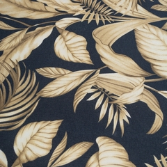 TECIDO IMPERMEÁVEL ESTAMPADO MÁLAGA 02 FOLHAS AZUL