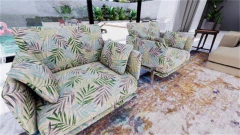 Veludo Estampado Flores e Folhas P/ Poltronas e Decoração 1m