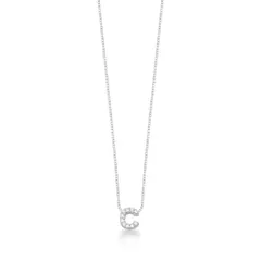 COLAR PINGENTE LETRA CRAVEJADA 45CM - PRATA 925 - comprar online