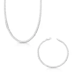 CONJUNTO CORRENTE E PULSEIRA ELO DUPLO 3MM - PRATA 925 - loja online
