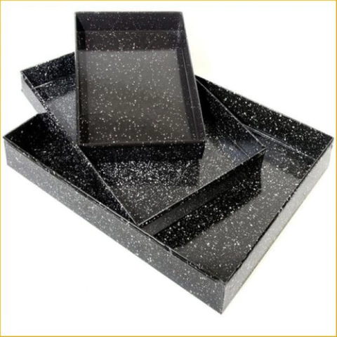 Asadera Enlozada Rectangular 34x68x5 Cm P/ Horno 6 12 Moldes