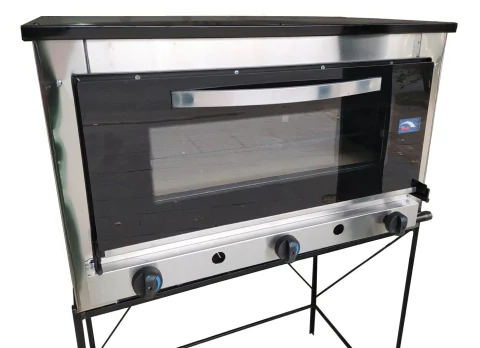 Horno Pizzero Pastelero 6 Moldes Piso 3cm Puerta Vidrio