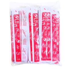 Palitos Descartables de Bambu con Funda Roja 21 cm 100 pares