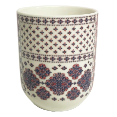 Cuenco para té con diseños variados en Rojo y Azul