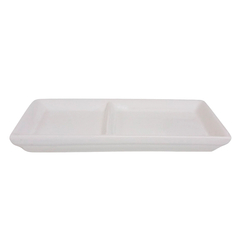 Plato de Cerámica con División Blanco 21,5 x 11 cm
