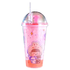 Vaso Acrilico Glitter Rosa con Luz Led - VARIOS MODELOS