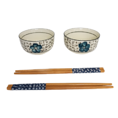 Set de 2 Bowls 11 x 5,5 cm y 2 Palitos Harmony brings