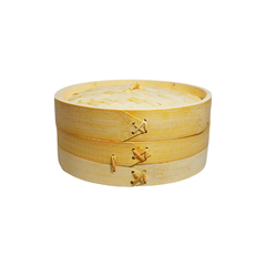 Vaporera de Bambu 1 nivel con tapa 20 cm - comprar online