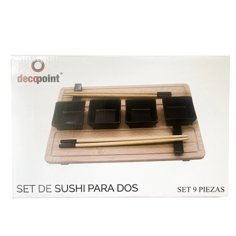 Set de Sushi de Cerámica Negro 9 Piezas