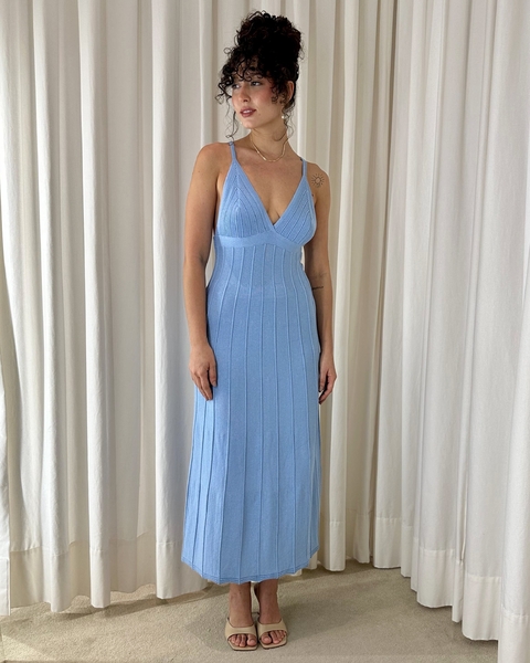 VESTIDO ALICE AZUL BEBÊ TRICOT