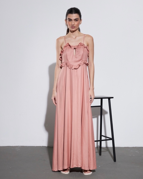 VESTIDO CORA ROSA SECO