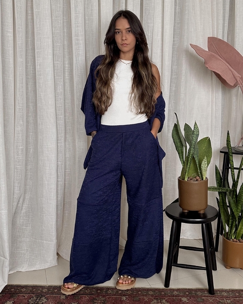 CALÇA MICA AZUL MARINHO ATOALHADO - comprar online